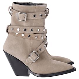 Iro-Iro Bonobal Boots in Beige Suede-Beige