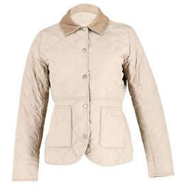 Barbour Deveron Quilted Jacket in Beige Polyester Beige