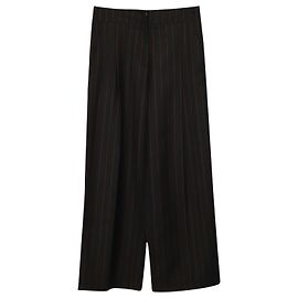 Alexander McQueen MCQ Calça larga risca de giz em poliéster preto Preto