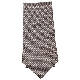 Corbata Estampado Lanvin en Seda Beige Otro