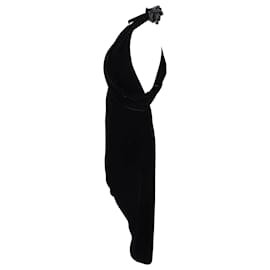 Saint Laurent-Asymmetrisches Kleid von Saint Laurent aus schwarzer Viskose-Schwarz