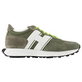 H601 Turnschuhe – Hogan – Blau – Leder Grün Khaki