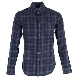 Camicia a quadri Tom Ford in cotone blu navy Blu Blu navy