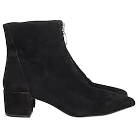 Iris & Ink-Iris & Ink Zip Ankle Boot in Black Suede-Black
