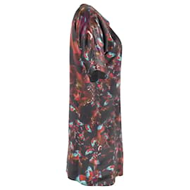 Erdem-Erdem Printed T-Shirt Dress with Shoulder Fastening Detail in Multicolor Silk -Multiple colors