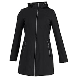 Michael Kors-Michael Kors Hooded Zip Up Jacket in Black Polyester-Black