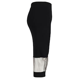 Alexander Mcqueen-Alexander Mcqueen Fine Knit Midi Skirt in Black Wool-Black