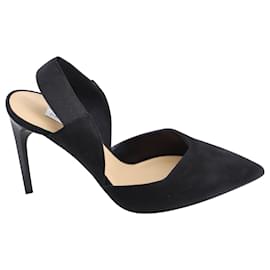 Diane Von Furstenberg-Zapatos de salón con punta en punta en ante negro Blaire de Diane Von Furstenberg-Negro