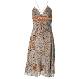 Diane Von Furstenberg-Diane Von Furstenberg Embellished Summer Dress in Multicolor Silk-Other
