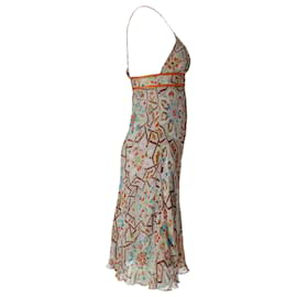 Diane Von Furstenberg-Vestido de verano adornado en seda multicolor de Diane Von Furstenberg-Otro