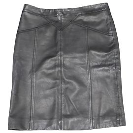 Marc Jacobs Bleistiftrock aus schwarzem Leder Schwarz