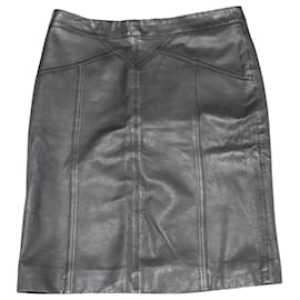 Marc Jacobs-Marc Jacobs Pencil Skirt in Black Leather-Black