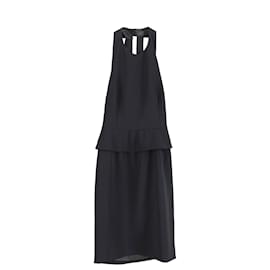 Moschino-Moschino Cheap and Chic Neckholder-Kleid mit Schößchen-Silhouette aus schwarzem Triacetat-Schwarz