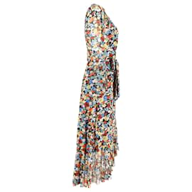 Ganni-Ganni Robe mi-longue à ourlet asymétrique en polyamide à imprimé floral-Autre