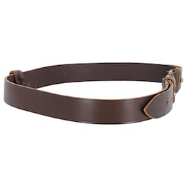Balenciaga-Cintura con logo Balenciaga in pelle marrone-Marrone