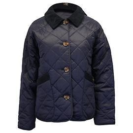 Barbour + House of Hackney – Wendbare Steppjacke „Gransden“ in Marineblau/Grünes Polyamid Marineblau