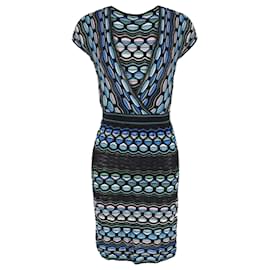 Missoni-Missoni Deep V-Neck Mini Dress in Multicolor Cotton-Other,Python print
