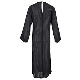 Kaftan transparente Saint Laurent em lã preta Preto