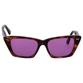 Acne-Acne Studios Ingrid Cat Eye Sunglasses in Brown Print Acetate-Other