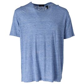 Camiseta Theory Melange Lino Azul Azul