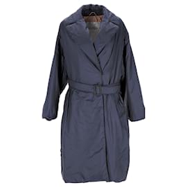 Max Mara-Max Mara The Cube Belted Coat in Blue Polyester-Blue