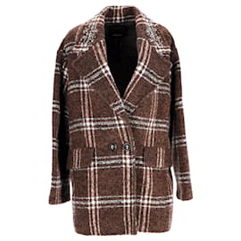 Pinko gefütterter, karierter Mantel aus braunem Polyester Andere