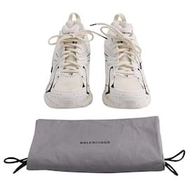 Balenciaga-Balenciaga X-Pander 80mm Pin Heel Sneakers in White Polyurethane-White