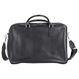 Anya Hindmarch-Anya Hindmarch Briefcase Top Handle Bag in Black Leather-Black