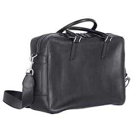 Anya Hindmarch-Anya Hindmarch Briefcase Top Handle Bag in Black Leather-Black
