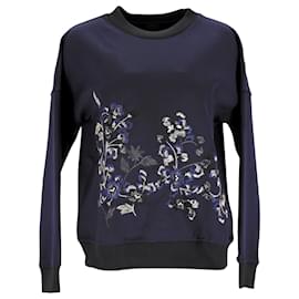 Pinko-Pinko-Sweatshirt mit Blumenstickerei aus marineblauem Polyester-Blau,Marineblau