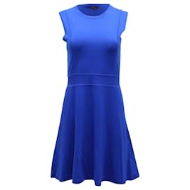 Theory-Theory Sleeveless Mini Dress in Blue Wool-Blue