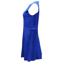 Theory-Theory Sleeveless Mini Dress in Blue Wool-Blue