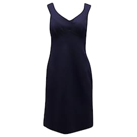 Ralph Lauren-Ralph Lauren ärmelloses Kleid mit V-Ausschnitt aus marineblauer Viskose-Blau,Marineblau