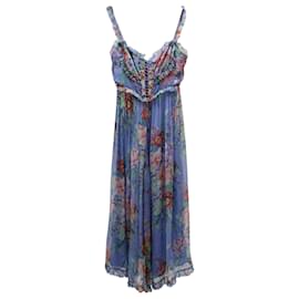 Zimmermann-Zimmermann Bellitude Midi Jumpsuit in Blue Floral Print Viscose-Other