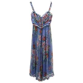 Zimmermann Bellitude Midi-Overall aus blauer Viskose mit Blumendruck Andere