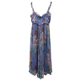 Zimmermann-Zimmermann Bellitude Midi Jumpsuit in Blue Floral Print Viscose-Other