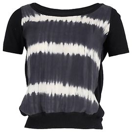 Sandro Paris Blusa Tie-Dye Estampada em Algodão Estampado Preto Outro