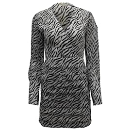 Maje-Maje Ribane Zebra-Print Mini Dress in Animal Print Viscose-Other
