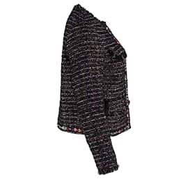 Msgm-MSGM Tweed Embellished Jacket in Black Wool-Black