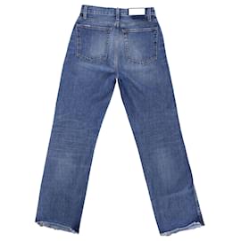 Re/Done-RE/Done Straight Leg Jeans in Blue Cotton Denim-Other