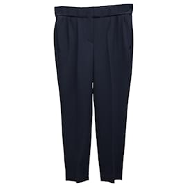 Brunello Cucinelli-Brunello Cucinelli Elastic Waist Trousers in Navy Blue Acetate-Navy blue