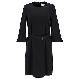 Hugo Boss Boss-Kleid aus schwarzem Polyester mit Gürtel Schwarz