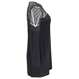 Diane Von Furstenberg-Diane Von Furstenberg Lace Mini Dress in Black Triacetate-Black