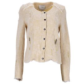 IRO Distressed-Tweed-Jacke aus gelber Baumwolle Andere