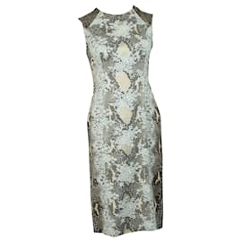 Erdem-Erdem Kleid mit Schlangenledermuster und Spitzendetail aus grauer Viskose-Grau