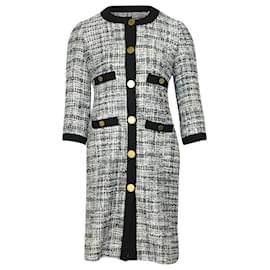 Tory Burch-Tory Burch Tweed Coat in Black Polyester-Other