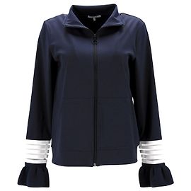 Ganni Veste Zippée Presbourg en Polyamide Bleu Marine Bleu Marine
