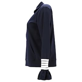 Ganni-Ganni Presbourg Zip Up Jacket in Navy Blue Polyamide-Navy blue