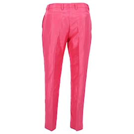 Dries Van Noten-Dries Van Noten Straight Leg Trousers in Pink Rayon-Pink