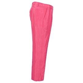 Dries Van Noten-Dries Van Noten Straight Leg Trousers in Pink Rayon-Pink